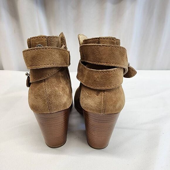 Rag & Bone Women's Harrow Suede Ankle Boot  Size US 7 Camel Block Heel - Picture 5 of 13